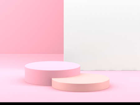 Abstract scene podium mockup. Award ceremony concept. 3d render