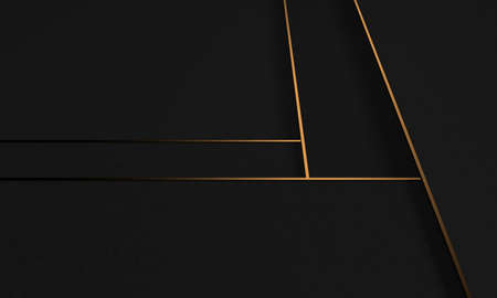 Luxury abstract background. Dark black gold. premium design mock up. 3d renderingの写真素材
