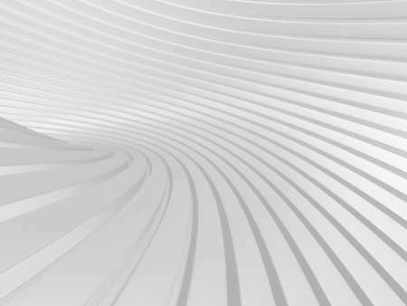 White stripe waves pattern futuristic background. 3d rendering