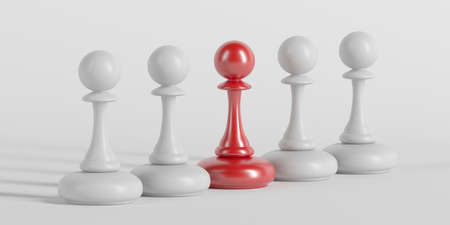 Chess pawn outstanding. leadership concept. competitive advantage. 3d renderingの写真素材
