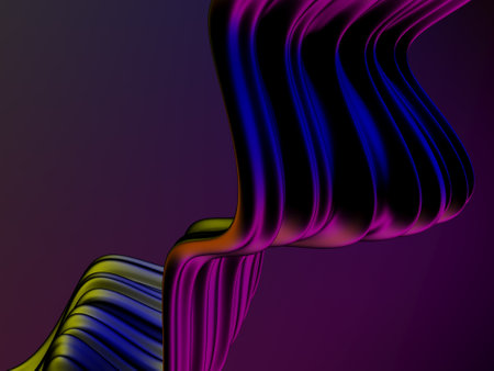Colorful Liquid metallic wavy background. 3d render illustrationの写真素材