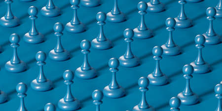 Chess pawns abstract concept background. 3d renderingの写真素材