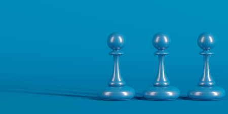 Chess pawns abstract concept background. 3d rendering