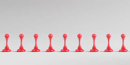 Chess pawns crowd concept background. 3d renderingの写真素材