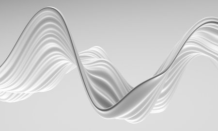 White abstract liquid wavy background. 3d render illustration