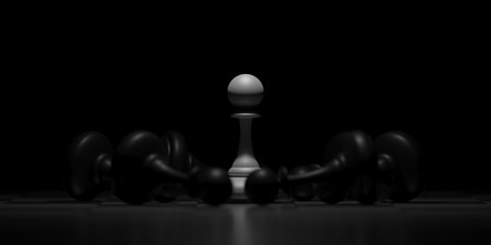 Chess pawn outstanding. leadership concept. competitive advantage. 3d renderingの写真素材