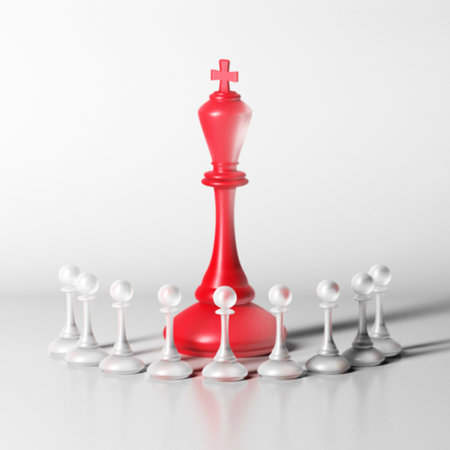 Chess king business concept, leader and success. 3d renderingの写真素材