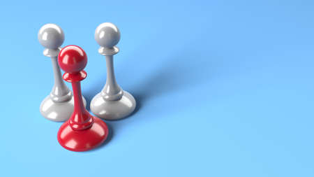 Chess pawn outstanding. leadership concept. competitive advantage. 3d renderingの写真素材