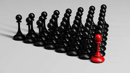 Chess pawn outstanding. leadership concept. competitive advantage. 3d renderingの写真素材