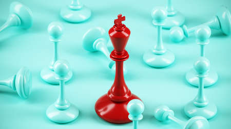 Chess king business concept, leader and success. 3d renderingの写真素材