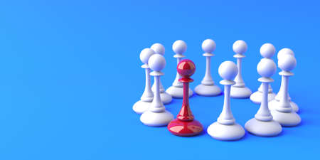 Chess pawn outstanding. leadership concept. competitive advantage. 3d renderingの写真素材
