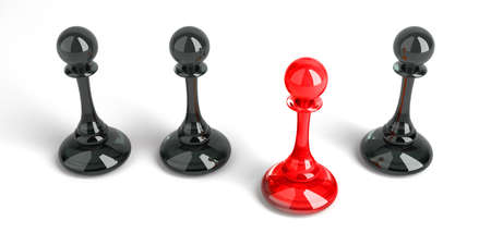 Chess pawn outstanding. leadership concept. competitive advantage. 3d renderingの写真素材