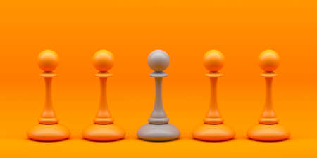 Chess pawn outstanding. leadership concept. competitive advantage. 3d renderingの写真素材