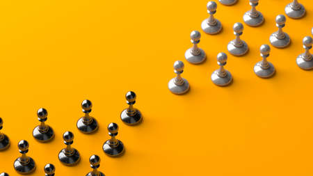 Chess pawns abstract concept background. 3d rendering