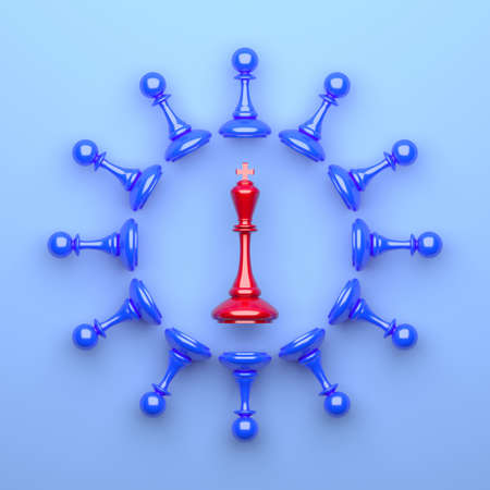 Chess king business concept, leader and success. 3d rendering