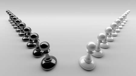 Chess pawns abstract concept background. 3d rendering