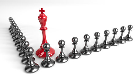 Chess king business concept, leader and success. 3d renderingの写真素材