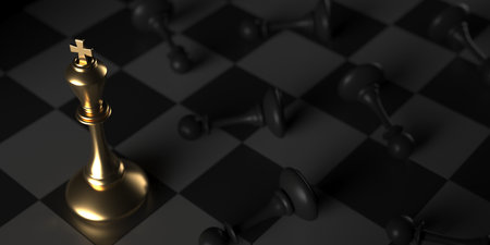 Chess king. Leader success concept. business leader concept. 3d renderingの写真素材