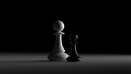 Chess pawn piece outstanding. leadership concept. Unique individuality and standing out of the crowd. 3d renderingの写真素材