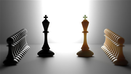 Chess king. Leader success concept. business leader concept. 3d renderingの写真素材