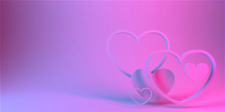 Design mock up background for Valentines day. 3D renderingの写真素材