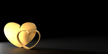 Valentine day design concept. love background. 3D renderingの写真素材