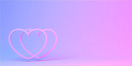 Valentine day design concept. love background. 3D renderingの写真素材