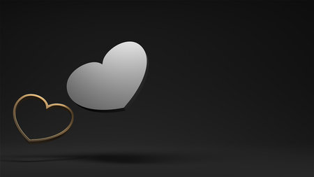 Valentine day design concept. love background. 3D renderingの写真素材
