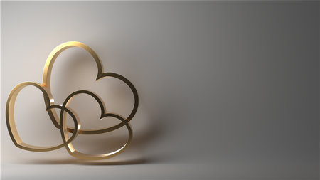 Valentine day design concept. love background. 3D renderingの写真素材