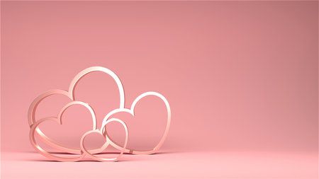 Valentine day design concept. love background. 3D renderingの写真素材