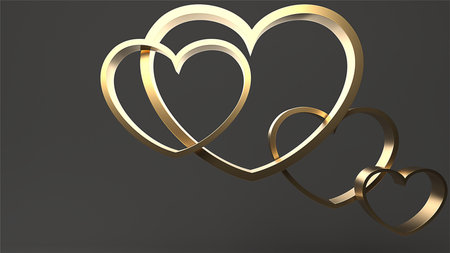 Valentine day design concept. love background. 3D renderingの写真素材