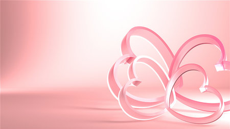 Valentine day design concept. love background. 3D renderingの写真素材