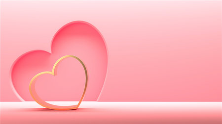 Design mock up background for Valentines day. 3D renderingの写真素材