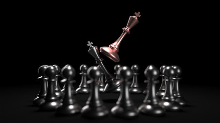 Chess king. Leader success concept. business leader concept. 3d renderingの写真素材