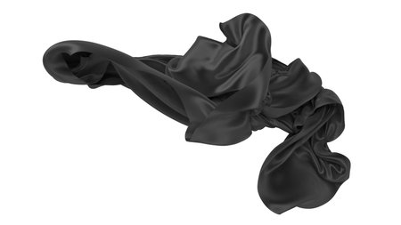 Abstract black flying fabric. design element. 3d renderingの写真素材