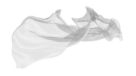 White fabric textile on wind. fabric fluttering. 3d renderingの写真素材