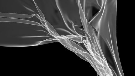 White fabric textile on wind. fabric fluttering. 3d renderingの写真素材