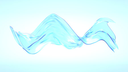 Abstract background with smooth glass waves. 3d rendering