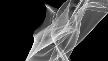 White fabric textile on wind. fabric fluttering. 3d renderingの写真素材
