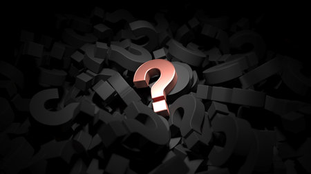 Question mark heap. Promlem solution concept. FAQ background. Many queries and doubts.3d renderingの写真素材