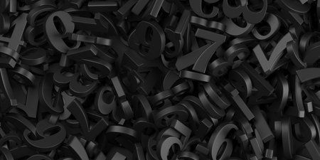 Heap of numeric numbers. Algebra, education or science concept.t. 3d renderingの写真素材