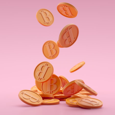Bitcoin crypto currency concept background. 3d renderingの写真素材