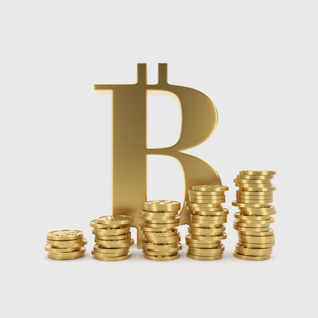 Bitcoin crypto currency concept background. 3d rendering