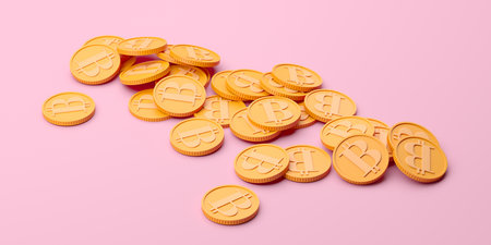 Bitcoin crypto currency concept background. 3d rendering