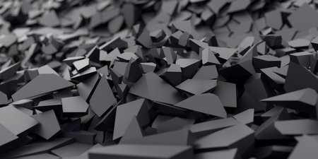 Cracked surface dark background. Broken effect destruction. 3d renderingの写真素材