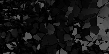 Cracked surface dark background. Broken effect destruction. 3d renderingの写真素材