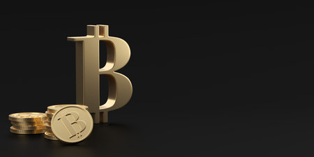 Bitcoin crypto currency concept background. 3d renderingの写真素材