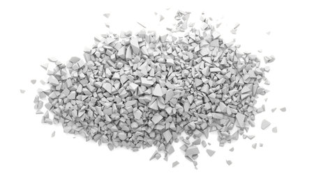 White cracked debris heap background. 3d renderingの写真素材