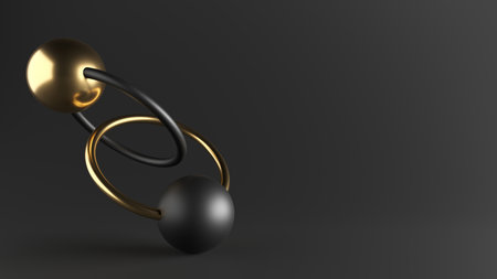 Equilibrium balance. geometric concept. Minimal modern background. 3d renderingの写真素材
