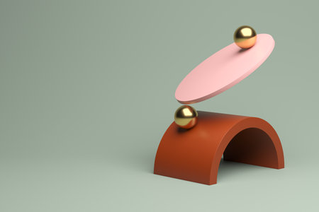 Balance and leadership modern concept. mindful zen. 3d renderingの写真素材